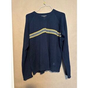 Vintage 90s Tommy Hilfiger Sweater Mens L Crew Neck Crest Long Sleeve Stripe